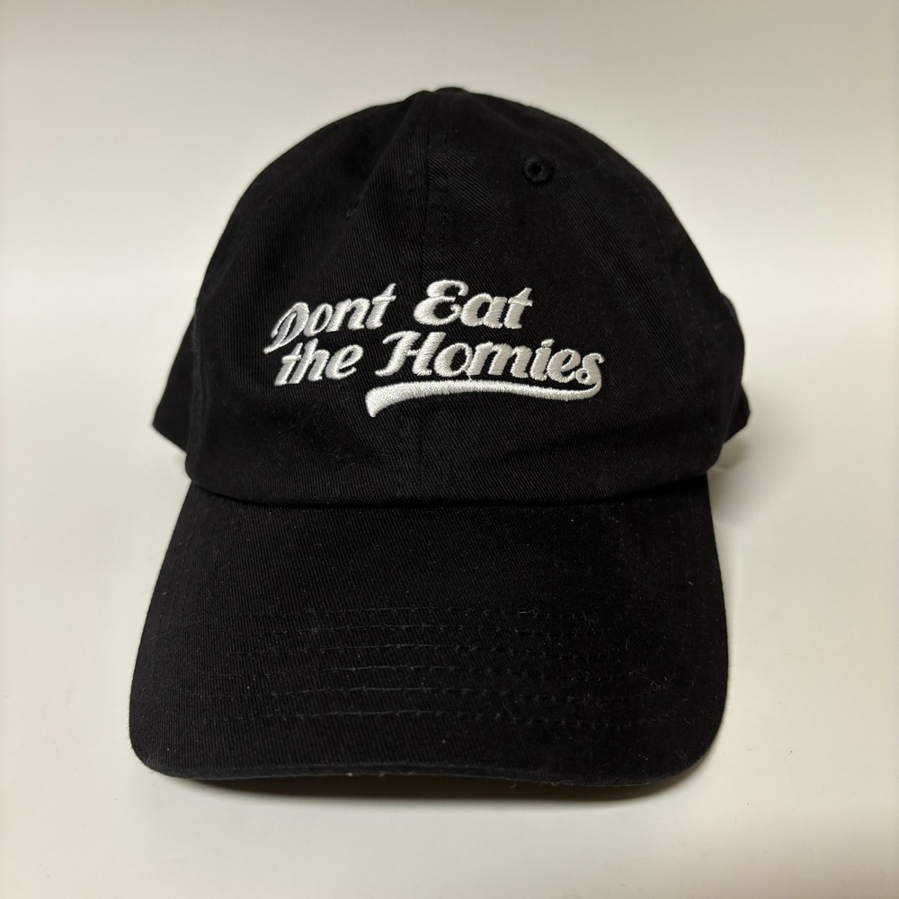 Dont Eat the Homies Black Snapback Dad Hat Vegan Baseball Cap LA